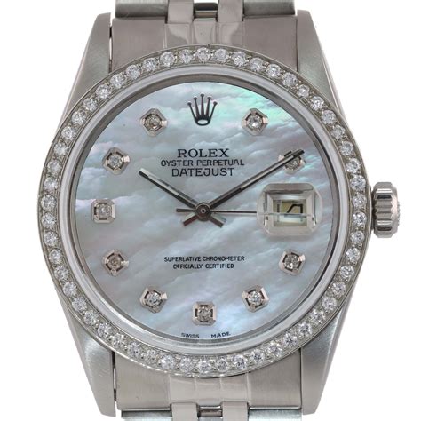 rolex 36mm day date diamond bezel|Rolex datejust 36 white gold.